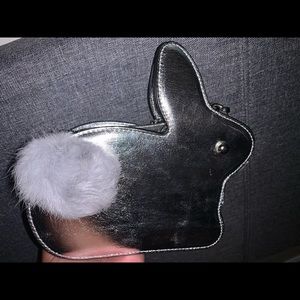 Silver rabbit purse